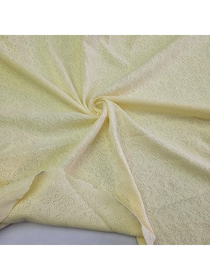 Kaf Kumaş Gül Desen %100 Pamuklu Delikli Pointelle Ribana Kumaş