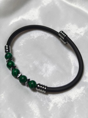 Basqio Doğal Taş Yaylı Bileklik - Malahit