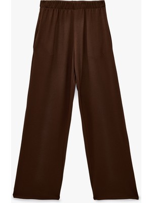 Koton Beli Lastikli Cepli Viskon Rahat Kalıp Geniş Paça Eşofman Altı