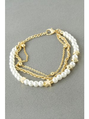 Hobilinka Yıldız Inci Zincir Bileklik