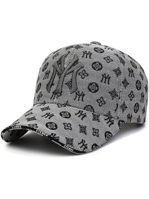 Valkyrie Desenli Nakışlı Erkek Şapka Ayarlanabilir Unisex Baseball Cap Günlük Spor Şapka Gri