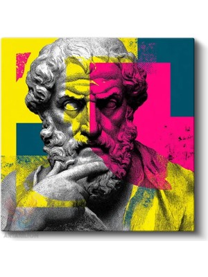 Artarilion Kare Kanvas Tablo Hd Dijital Baskı Salon Ofis Tablosu Kanvas Pop Art Filozof Duvar Dekorasyon