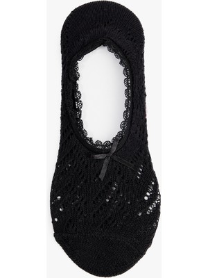 Koton Dantel Detaylı Fiyonklu Pamuklu Spor Çorap