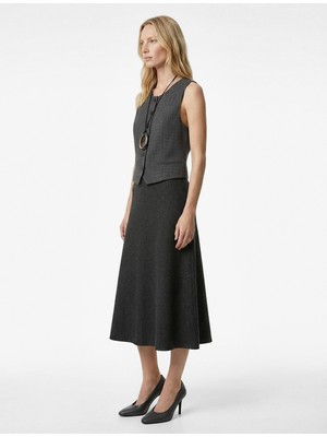 Koton A Kesim Metalik Iplik Detaylı Parıltılı Midi Etek