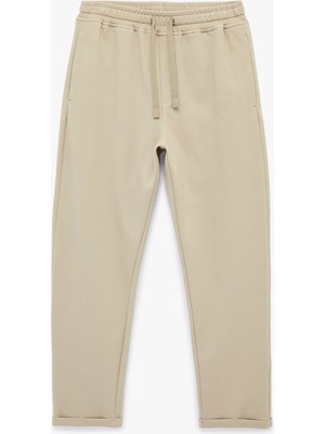 Koton Straight Fit Cepli Duble Paça Beli Bağcıklı Pantolon