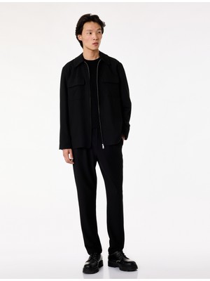 Koton Straight Fit Cepli Düğmeli Dokulu Kumaş Pantolon