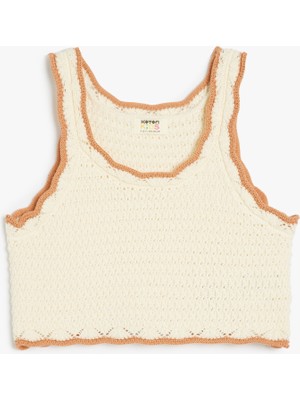 Koton Pamuklu Ajurlu Askılı Crop Triko Atlet