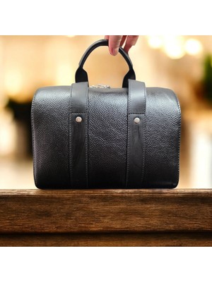 Valvic Hakiki Deri Şık Günlük Klasik Oval Çanta