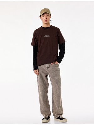 Koton Pamuklu Kısa Kollu Bisiklet Yaka Baskılı Slim Fit Tişört