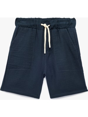 Koton Pamuklu Beli Bağcıklı Cepli Müslin Basic Şort