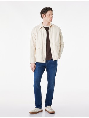 Koton Düğmeli Cep Detaylı Normal Bel Slim Fit Jean Pantolon - Brad Jean
