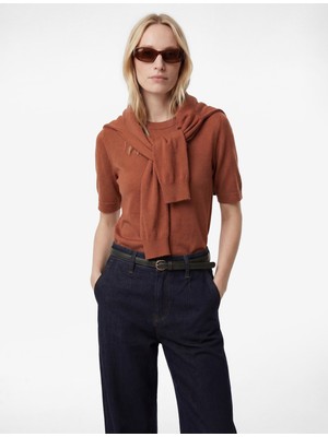 Koton Bisiklet Yaka Kısa Kollu Triko Kazak