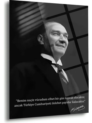 Shiny Art Atatürk Ilelebet Cumhuriyet Sözü Cam Tablo – ATA181