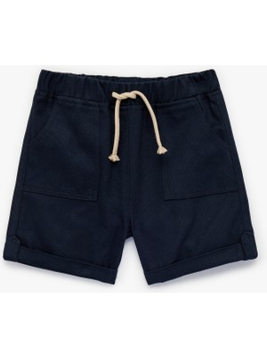 Koton Pamuklu Cepli Duble Paça Beli Bağcıklı Gabardin Şort