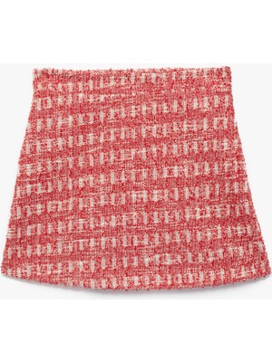 Koton Regular Fit Tüvit Mini Etek