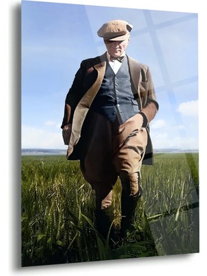 Shiny Art Atatürk Buğday Tarlasında Cam Tablo – ATA150