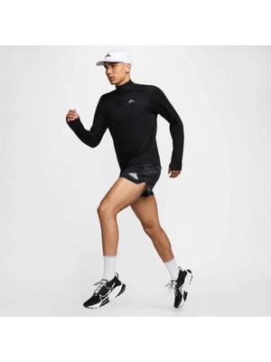 Nike Dri-Fıt Mid Layer Trail Running 1/2 Zip Erkek Uzun Kollu Tişört – Koşu Spor Outdoor Siyah /FV9994010