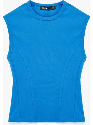 Koton Pamuklu Bisiklet Yaka Slim Fit Kolsuz Tişört