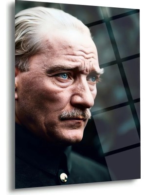 Shiny Art Atatürk Derin Bakışlar Portre Cam Tablo – ATA177