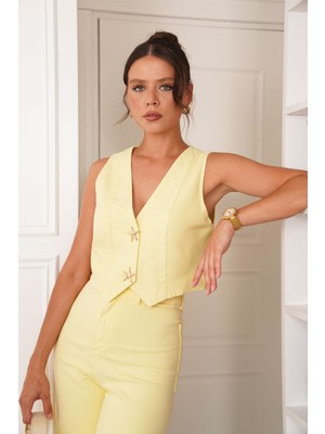 Sarı Denim Yelek