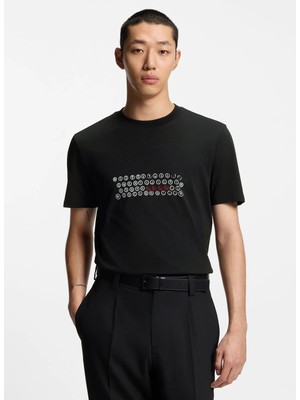 Hugo Bisiklet Yaka Siyah Erkek T-Shirt 50553755_DEYSS