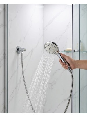 ZHL Tools Kireç Önleyici El Duşu Seti Spiral Duş Hortumu Hareketli Duş Askısı