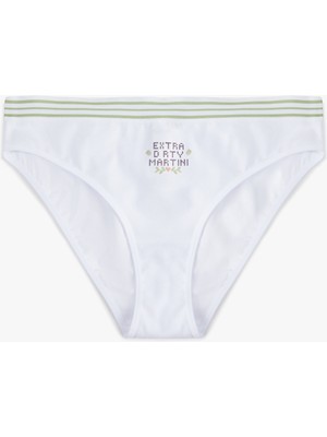 Koton Pamuklu Rahat Kalıp Çizgili Bel Detaylı Baskılı Brief Külot