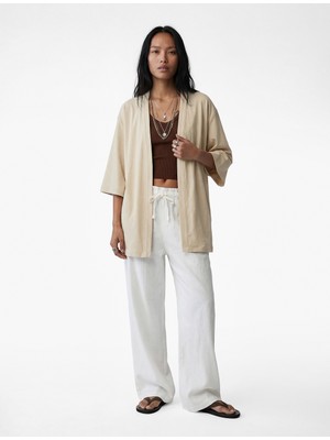 Koton Kısa Geniş Kollu Viskon Kimono