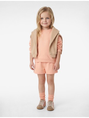 Koton Pamuklu Uzun Kollu Bisiklet Yaka Sweatshirt ve Şort Takım - 2'li Set