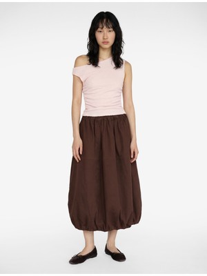 Koton Asimetrik Yaka Kolsuz Slim Fit Drapeli Bluz