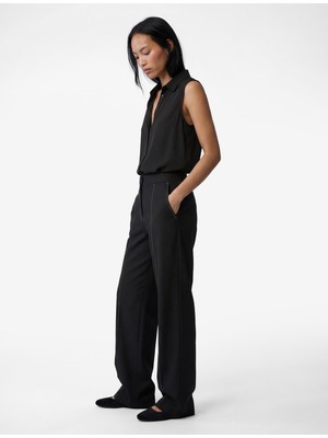 Koton Düğmeli Klasik Yaka Kolsuz Gömlek