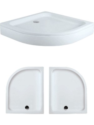 90 x 100 Asimetrik Oval Panelli Duş Teknesi H:17 cm