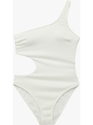 Koton Pencere Detaylı Dokulu Tek Omuz Mayokini