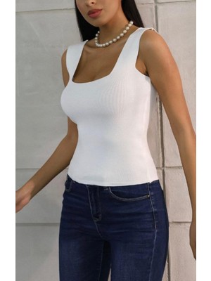 Urumday Kare Yaka Basic Triko Atlet Bluz