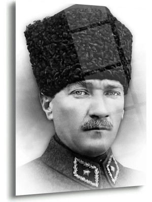 Shiny Art Atatürk Kalpaklı Askeri Portre Cam Tablo – ATA165