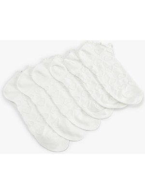 Koton Kalp Dokulu Pamuklu Fırfırlı Çok Renkli 5'li Patik Çorap Seti