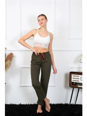 Hobilinka Kadın Pamuklu Alt Pijama Haki