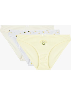 Koton Limon Baskılı Rahat Kalıp 3'lü Brief Külot Seti