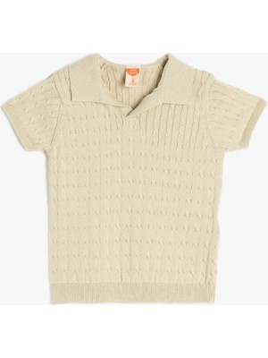 Koton Pamuklu Polo Yaka Kısa Kollu Triko Tişört