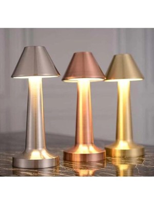 Evinizin Vitrini Şapka Model Dokunmatik Masa ve Gece Lambası Dekoratif Şarjlı Retro Abajur LED Oda Dimmerli Aydınlama Işığı