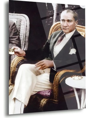 Shiny Art Atatürk Kahve Keyfi Cam Tablo – ATA153