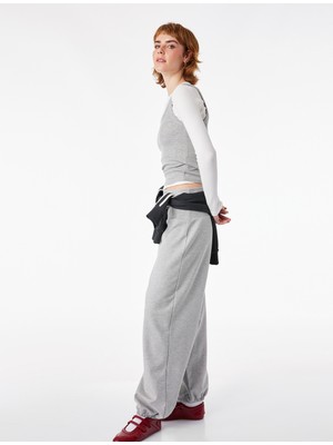 Koton Beli Katlı Rahat Kalıp Modal Karışımlı Şardonlu Jogger Eşofman Altı