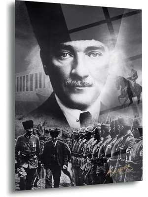 Shiny Art Atatürk Askeri Kompozisyon Cam Tablo – ATA130