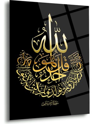 Shiny Art Ihlas Suresi Altın Hat Sanatı Cam Tablo – ISL131