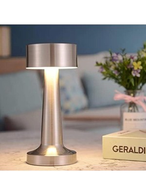 Evinizin Vitrini Dokunmatik Masa ve Gece Lambası Dekoratif Şarjlı Retro Abajur LED Oda Dimmerli Aydınlama Işığı