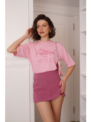 Jomofu Gül Kurusu Orj Model Şort Etek