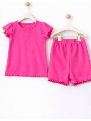 For My Baby Fitilli Kumaş 2’li Kız Bebek Takım Şortlu Yazlık