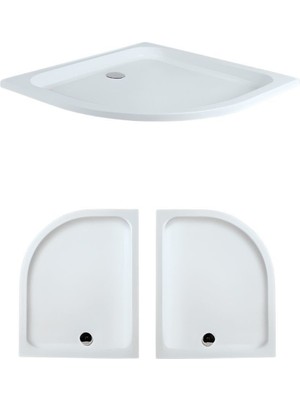 80 x 100 Asimetrik Oval Flat Duş Teknesi H:6 cm