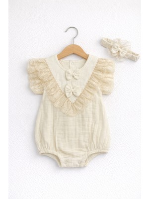 Kardeşler Bebe Müslin Body & Zıbın Fiyonk Detay