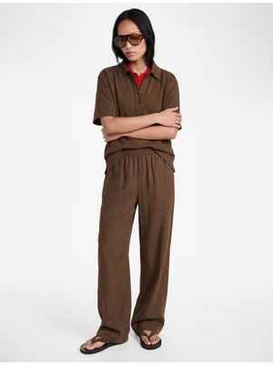 Koton Modal Kumaş Yarım Düğmeli Kısa Kollu Polo Yaka Tişört